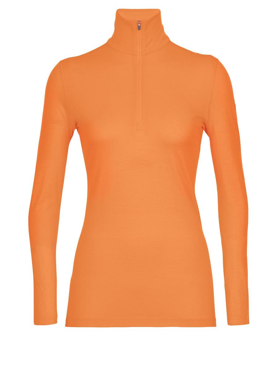 Women's Icebreaker Merino 200 Oasis Long Sleeve Half Zip Thermal Top Base Layers Flash | CA 1046PJJQ